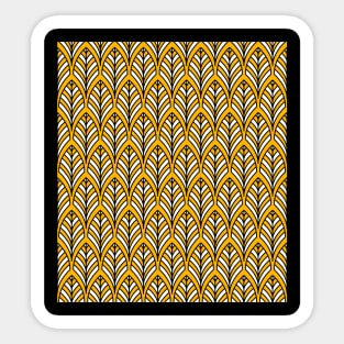 Art Deco Pattern no 36 - Yellow - BOHO Feather Pattern Sticker